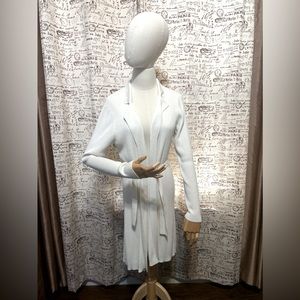 Express white Ribbed Knit Tie Belt Wrap Sweater Cardigan Women's Large